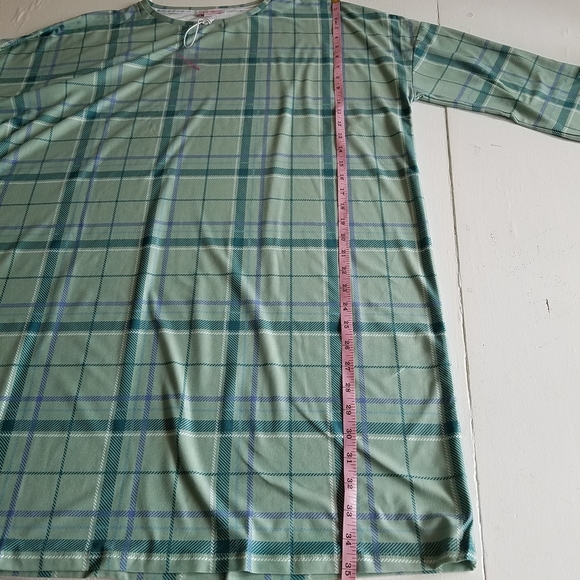 NWT Tshirt Dress Mint Green Plaid Urban Threads Size 14 - Picture 5 of 8